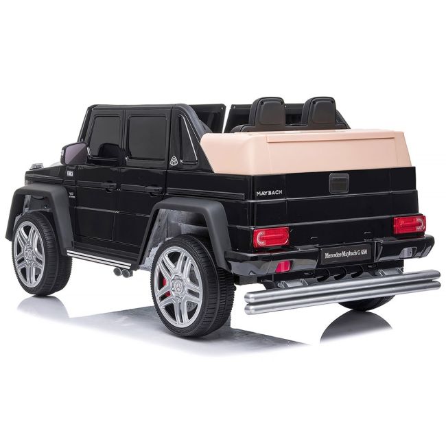 Masinuta electrica chipolino suv mercedes maybach g650 black cu scaun din piele si roti eva hubeljmag6501b