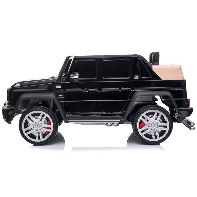 Masinuta electrica chipolino suv mercedes maybach g650 black cu scaun din piele si roti eva hubeljmag6501b