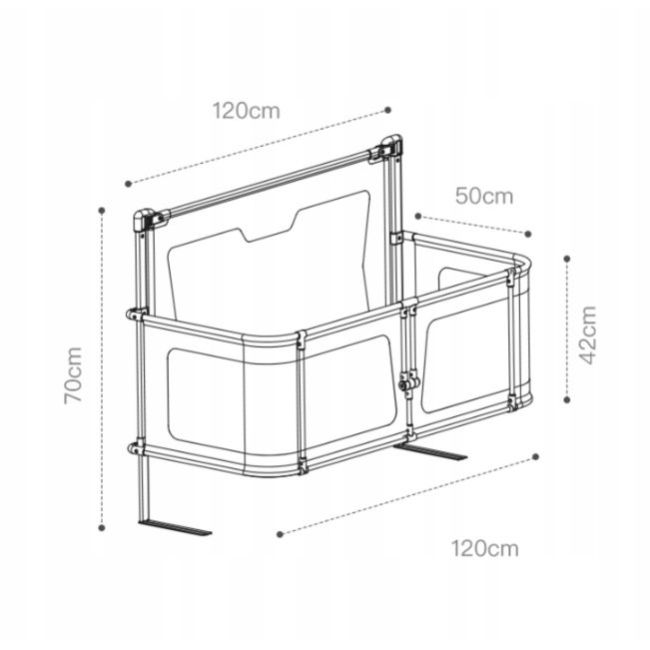 Patut cosleeping transformabil in bariera pat 120 cm ozar lvtk5904905021052
