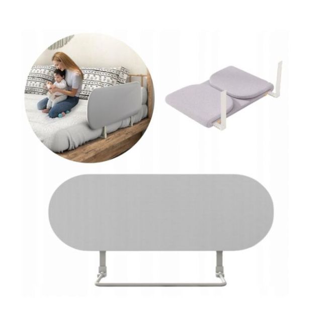 Bariera pat pliabila portabila cu inaltime reglabila smart grey 120 cm lvtk5904905021014