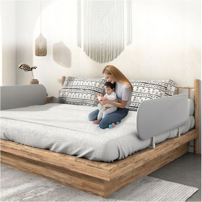 Bariera pat pliabila portabila cu inaltime reglabila smart grey 120 cm lvtk5904905021014