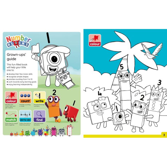 Carte cu activitati numberblocks - colorez & ma distrez
