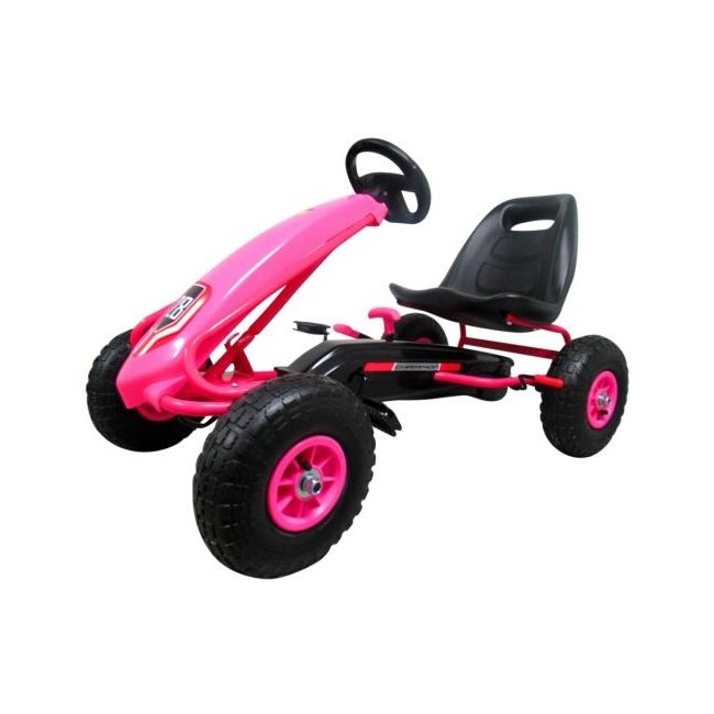 Kart cu pedale gokart, 3-7 ani, roti gonflabile, g4 r-sport - roz edeedihp-003droz