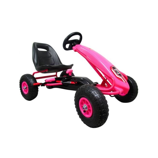 Kart cu pedale gokart, 3-7 ani, roti gonflabile, g4 r-sport - roz edeedihp-003droz