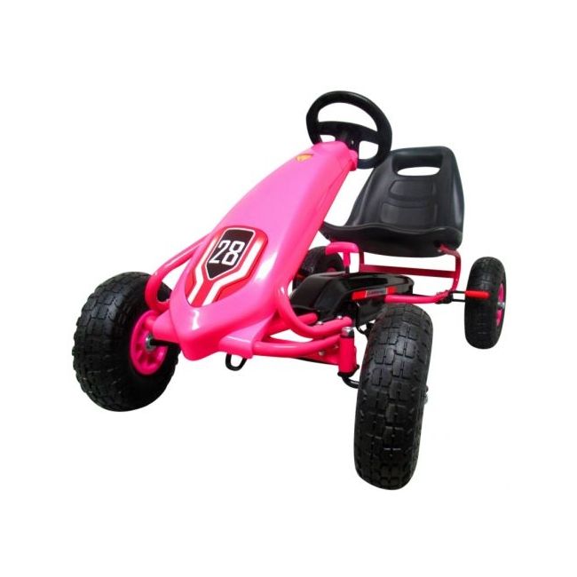 Kart cu pedale gokart, 3-7 ani, roti gonflabile, g4 r-sport - roz edeedihp-003droz