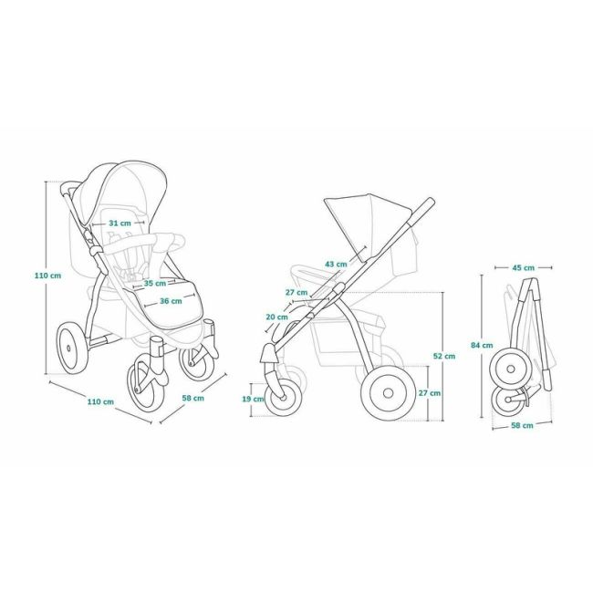 Lionelo - Carucior sport Annet Plus Lovin\', Editie limitata, De la nastere, Cu accesorii, 0 - 22 Kg, Conform cu standardele europene de securitate EN1888-1 si EN1888-2, Negru, Resigilat BYNLO-ANNET_PLUS_LOVIN_resigilat2