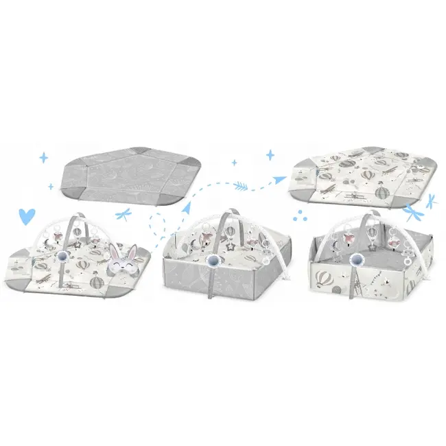 Salteluta de joaca educativa 3 in 1 nukido 730102 - gri edeedi730102