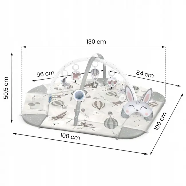 Salteluta de joaca educativa 3 in 1 nukido 730102 - gri edeedi730102