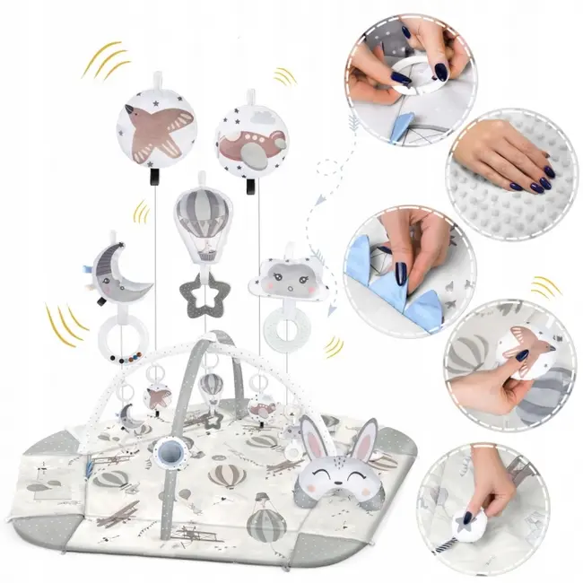 Salteluta de joaca educativa 3 in 1 nukido 730102 - gri edeedi730102