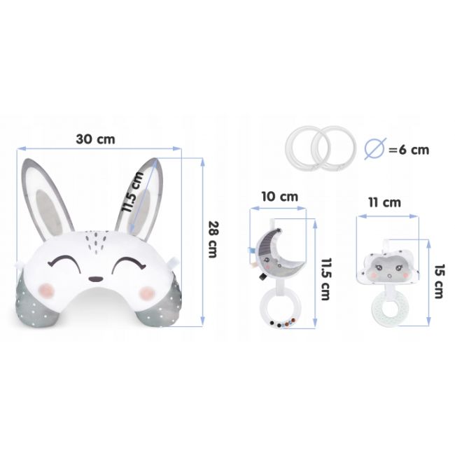 Set de 4 jucarii interactive pentru saltelute de joaca nukido 731000 - gri edeedi731000