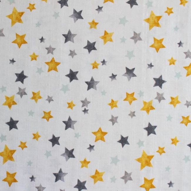Cearceaf din muselina, 2buc./set, 120x160cm, star yellow Kreis