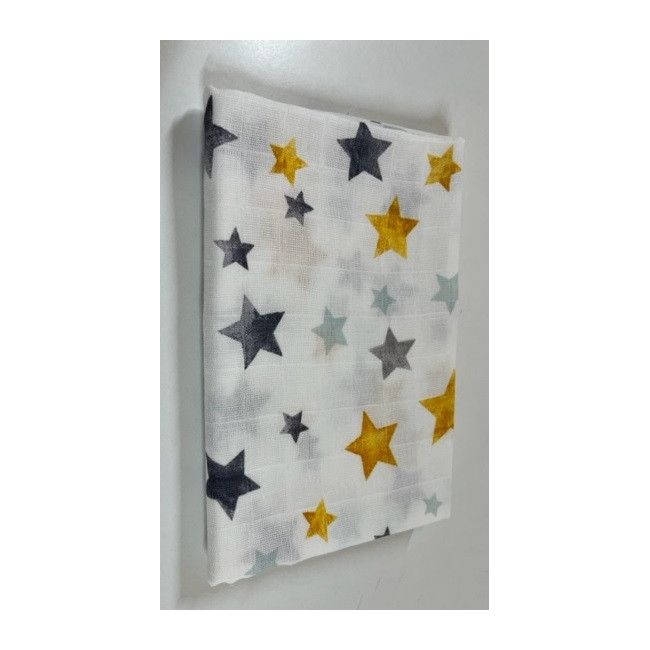 Cearceaf din muselina, 2buc./set, 120x160cm, star yellow Kreis