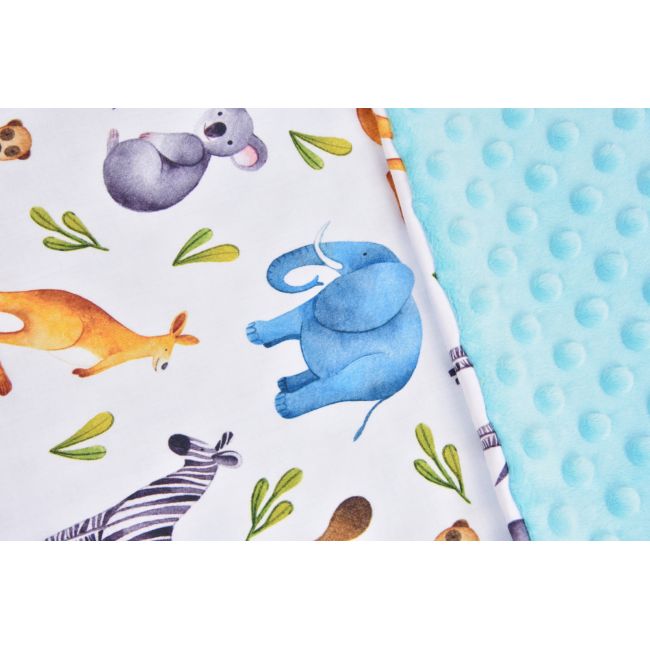 Lenjerie 3 piese patut 120x60 cm model animalute si plus bleu PFCPF7483-5471