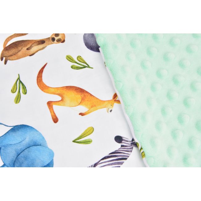 Lenjerie 3 piese patut 120x60 cm model animalute si plus verde menta PFCPF74871