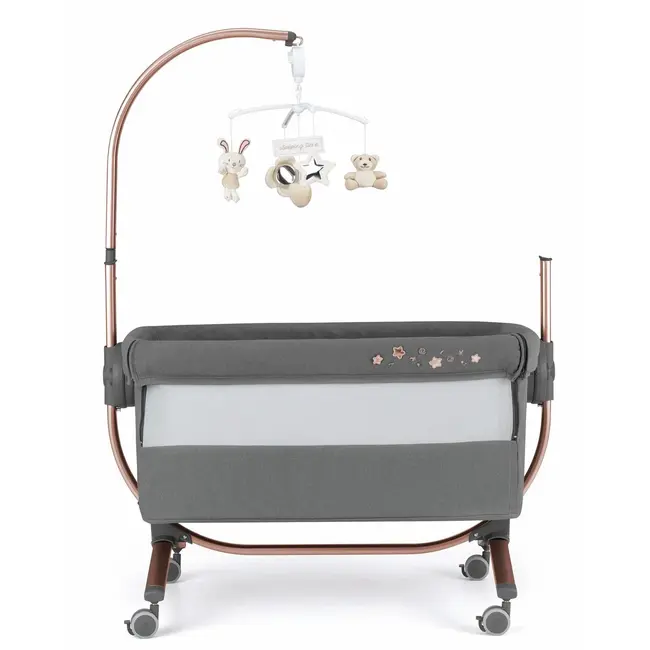 Patut Cu Leganare, Cullami, Co-sleeper 2 In 1, Cu Laterala Culisanta, Cu Setare Unghiulara, Cu Roti, Reglabil In 8 Pozitii Pe Inaltime, Gold Pjb49925182