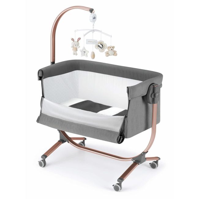 Patut Cu Leganare, Cullami, Co-sleeper 2 In 1, Cu Laterala Culisanta, Cu Setare Unghiulara, Cu Roti, Reglabil In 8 Pozitii Pe Inaltime, Gold Pjb49925182