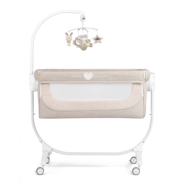 Patut Cu Leganare, Cullami, Co-sleeper 2 In 1, Cu Laterala Culisanta, Cu Setare Unghiulara, Cu Roti, Reglabil In 8 Pozitii Pe Inaltime, Gri Deschis Pjb4407316