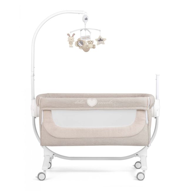 Patut Cu Leganare, Cullami, Co-sleeper 2 In 1, Cu Laterala Culisanta, Cu Setare Unghiulara, Cu Roti, Reglabil In 8 Pozitii Pe Inaltime, Gri Deschis Pjb4407316
