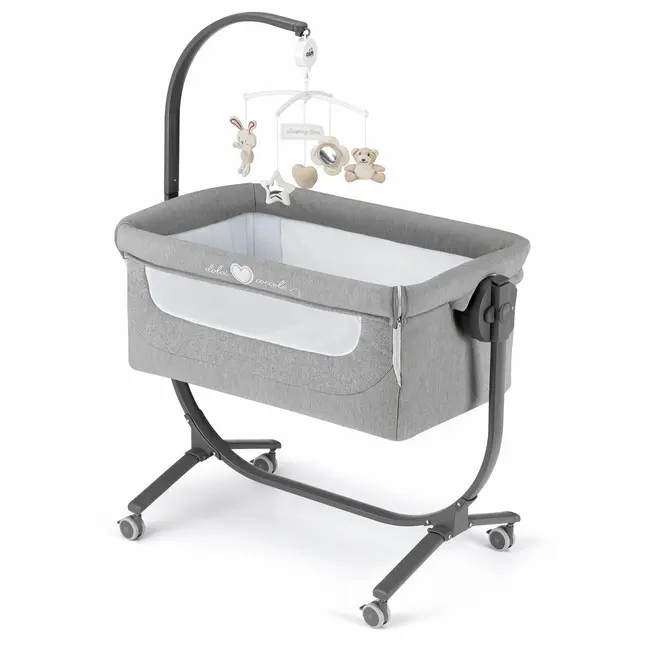 Patut Cu Leganare, Cullami, Co-sleeper 2 In 1, Cu Laterala Culisanta, Cu Setare Unghiulara, Cu Roti, Reglabil In 8 Pozitii Pe Inaltime, Gri Pjb49925168