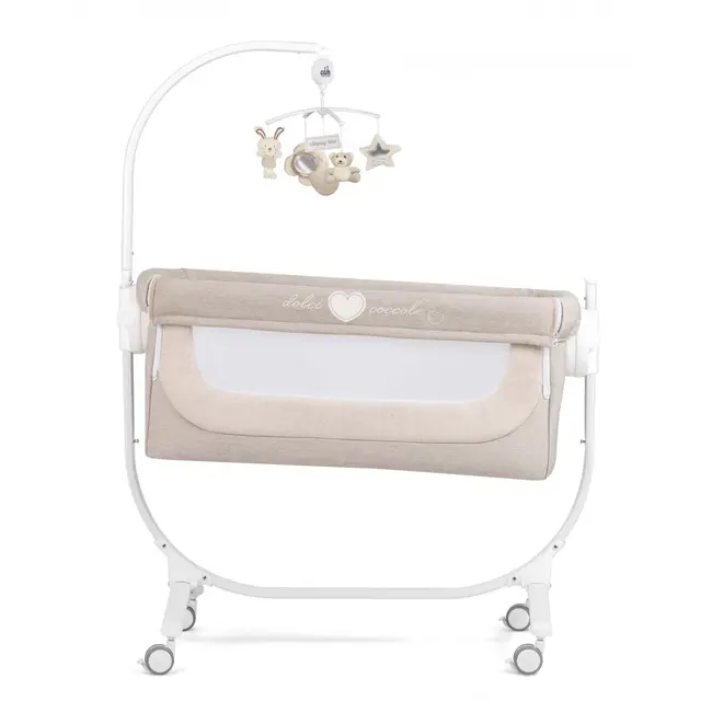 Patut Cu Leganare, Cullami, Co-sleeper 2 In 1, Cu Laterala Culisanta, Cu Setare Unghiulara, Cu Roti, Reglabil In 8 Pozitii Pe Inaltime, Gri Pjb49925168