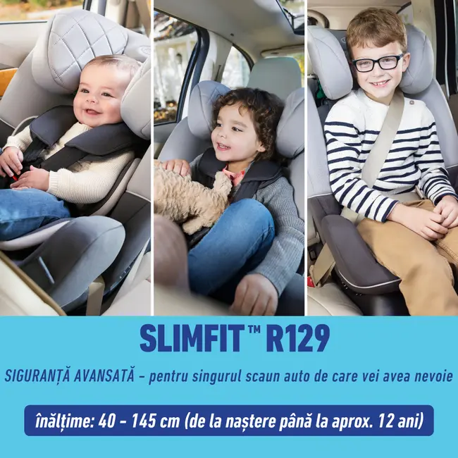 Scaun auto Graco SlimFit i-Size 0-12 ani Midnight ERFGC2117ABMDN000