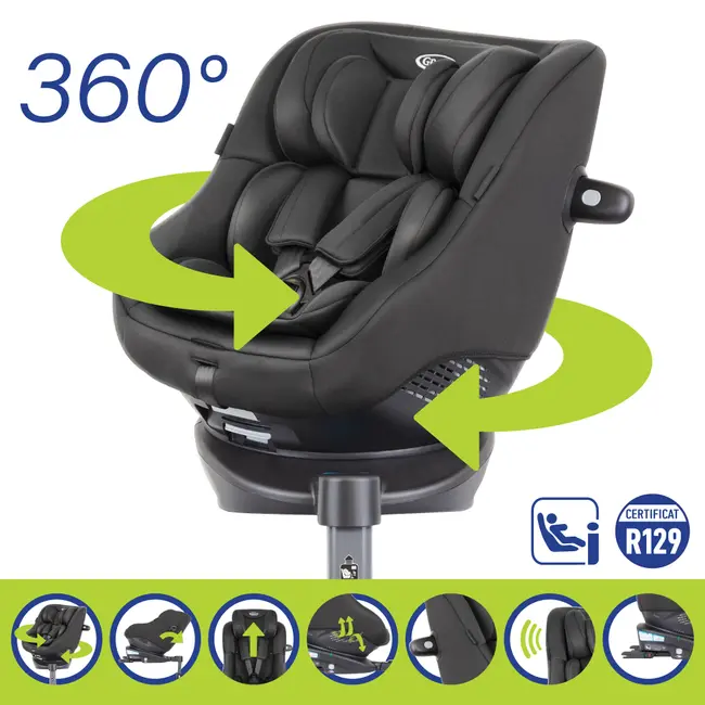 Scaun auto Graco rotativ 360 Turn2Me i-Size Midnight ERFGC2116ABMDN000