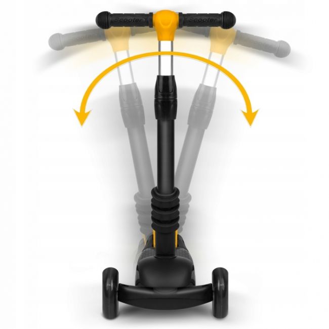Trotineta 3 in 1 cu roti cu led ricokids cubi 765500 - negru - portocaliu edeedi765500