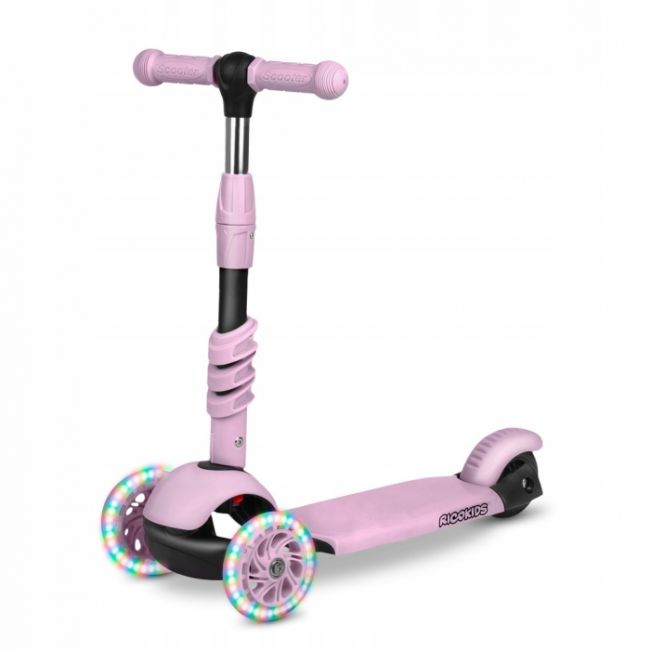 Trotineta 3 in 1 cu roti cu led ricokids cubi 765501 - roz edeedi765501