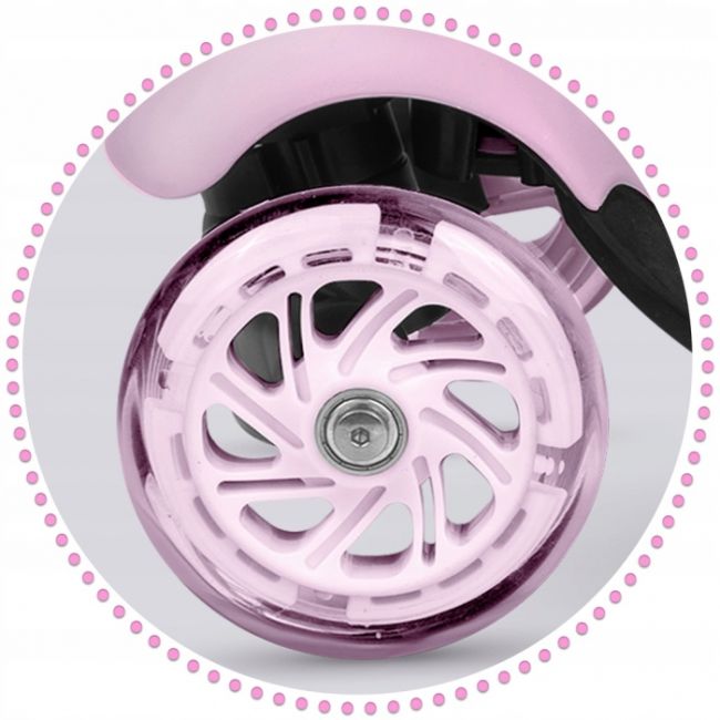 Trotineta 3 in 1 cu roti cu led ricokids cubi 765501 - roz edeedi765501