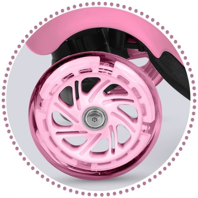 Trotineta 3 in 1 cu roti cu led ricokids todi 765400 - roz edeedi765400