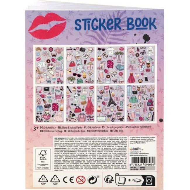Carte cu autocolante 8 pagini A5 Besties Grafix GR140002 BBJGR140002_Mov