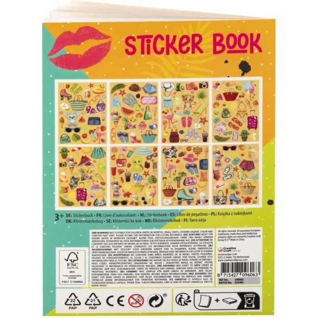 Carte cu autocolante 8 pagini A5 Besties Grafix GR140002 BBJGR140002_Portocaliu