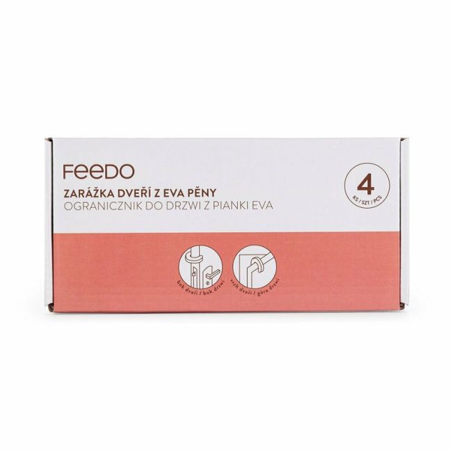 Feedo - Protectii pentru oprirea usilor, Din spuma EVA, 9.4 x 9.2 x 1.8 cm, 4 bucati, Alb BYN245202