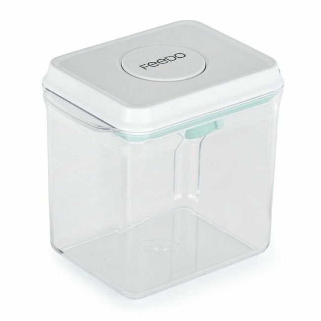 Feedo - Recipient depozitare lapte praf, 1700 ml, Capac etans, Din plastic, Fara BPA, Turcoaz BYN909910
