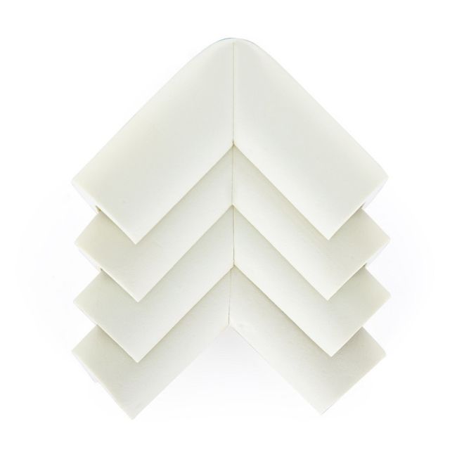 Feedo - Set protectii pentru colturi ascutite, Absorbtie a socurilor, Din spuma, Cu adeziv, 5 x 5 x 2 cm, 4 bucati, Alb BYN243202