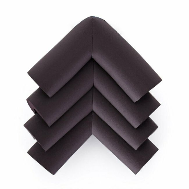 Feedo - Set protectii pentru colturi ascutite, Absorbtie a socurilor, Din spuma, Cu adeziv, 5 x 5 x 2 cm, 4 bucati, Maro BYN243204