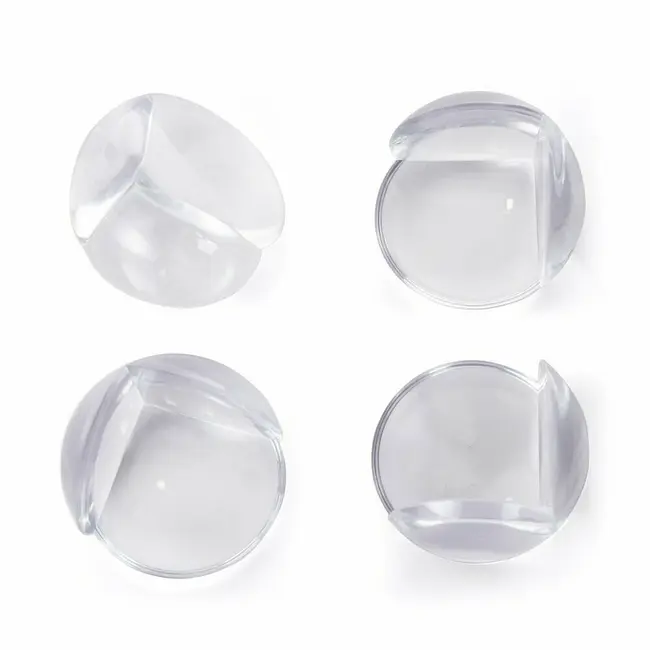 Feedo - Set protectii pentru colturi ascutite, Usor de instalat, 3.6 x 3.6 x 2.7 cm, 4 bucati, Transparent BYN242203