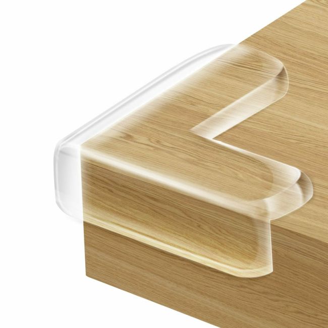 Feedo - Set protectii pentru colturi ascutite, Usor de instalat, 4 x 4 x 1.5 cm, 4 bucati, Transparent BYN241203