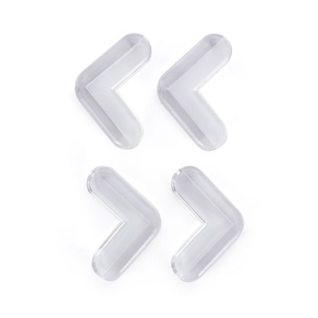 Feedo - Set protectii pentru colturi ascutite, Usor de instalat, 4 x 4 x 1.5 cm, 4 bucati, Transparent BYN241203