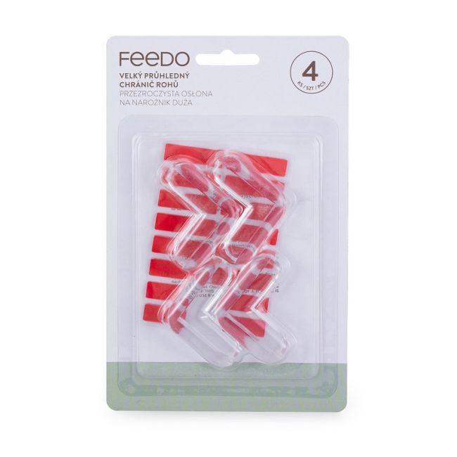 Feedo - Set protectii pentru colturi ascutite, Usor de instalat, 4 x 4 x 1.5 cm, 4 bucati, Transparent BYN241203