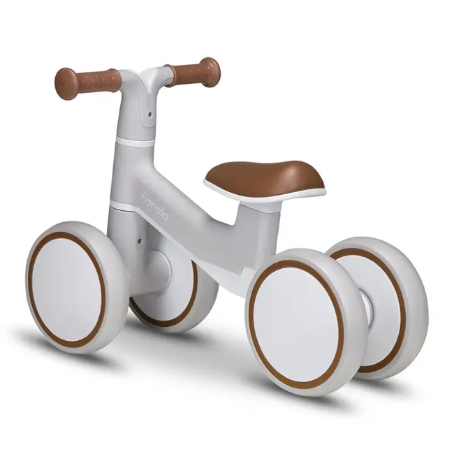 Lionelo - Bicicleta fara pedale Villy, Cu 4 roti, Din spuma EVA si TPR, Stabila, Manere moi, antiderapante, 12- 36 luni, Sustine pana la 30 kg, Certificata EN 71-1:2014, EN 71-2:2011, EN 71-3:2019, Bej BYNLOE-VILLY_ BEIGE_LATTE