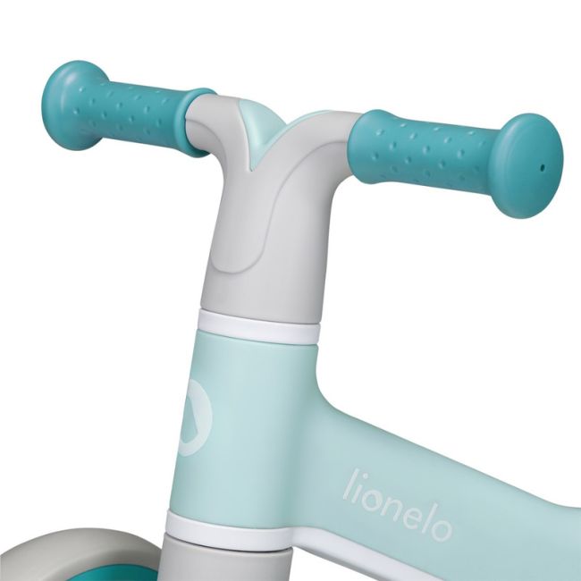 Lionelo - Bicicleta fara pedale Villy, Cu 4 roti, Din spuma EVA si TPR, Stabila, Manere moi, antiderapante, 12- 36 luni, Sustine pana la 30 kg, Certificata EN 71-1:2014, EN 71-2:2011, EN 71-3:2019, Verde turcoaz BYNLOE-VILLY_ GREEN_TURCOISE