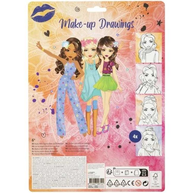 Carte de colorat Make-up Drawings Besties Grafix GR140011 BBJGR140011_Initiala