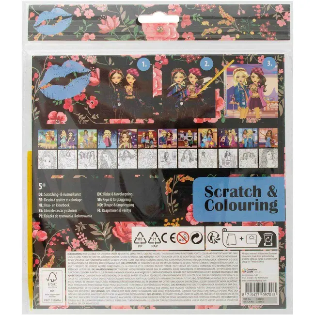 Carte razuibila Besties Scratch 20 x 20 cm Grafix GR140010 BBJGR140010_Initiala