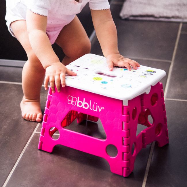 Inaltator de baie pliabil, Step, Practic si usor de transportat, Rezistent pana la 113 Kg, Bbluv, Pink BYNBBL-B0114-P