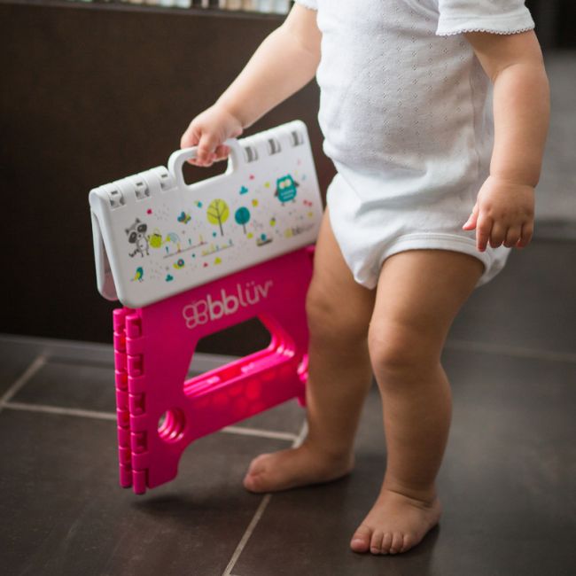 Inaltator de baie pliabil, Step, Practic si usor de transportat, Rezistent pana la 113 Kg, Bbluv, Pink BYNBBL-B0114-P