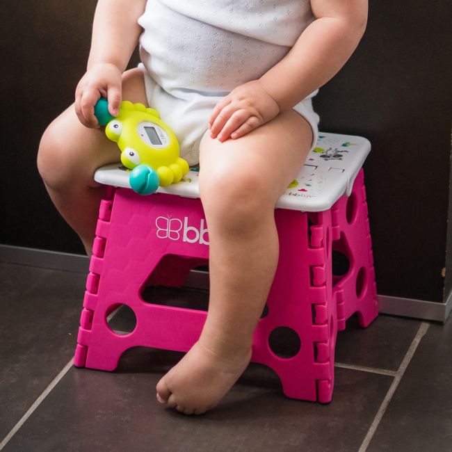 Inaltator de baie pliabil, Step, Practic si usor de transportat, Rezistent pana la 113 Kg, Bbluv, Pink BYNBBL-B0114-P