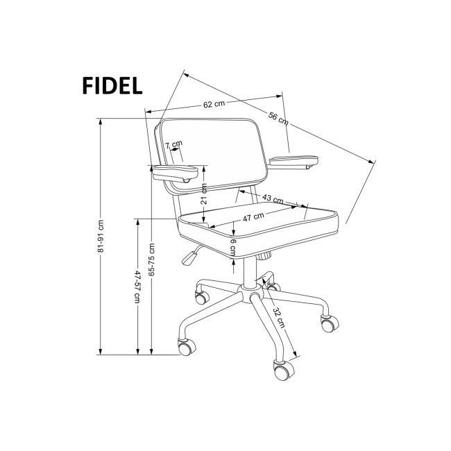 Scaun birou copii hm fidel gri velvet drm10181