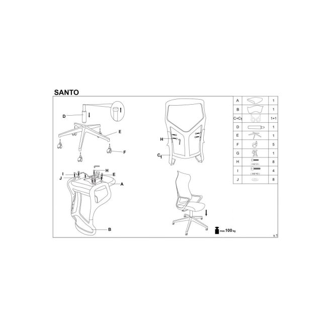 Scaun de birou hm santo gri drm10179