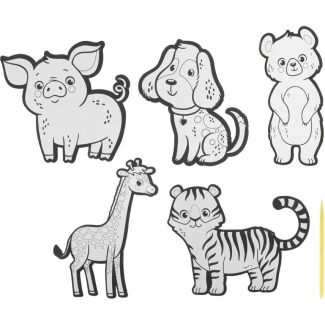 Set 5 autocolante razuibile 15 cm Grafix GR220017 BBJGR220017_Animale